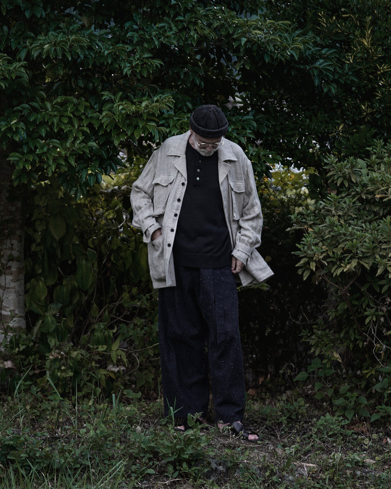 Linen Herringbone M-43 Field Jacket <#heather gray>