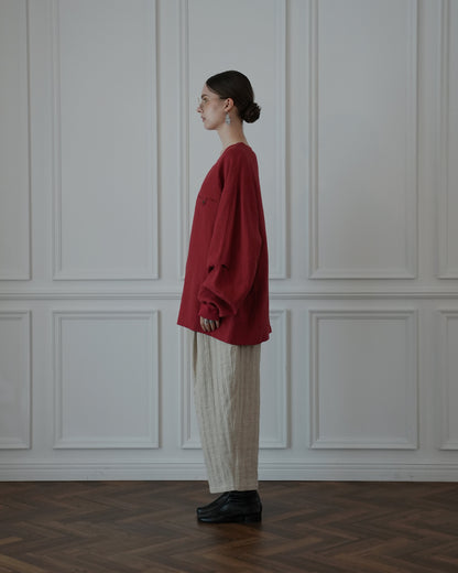 Crew Neck LS Tuck Rib Pullover