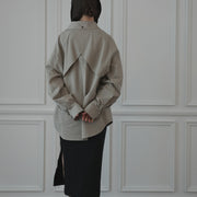 Layered Design Dress Military Shirt.