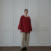 Crew Neck LS Tuck Rib Pullover.