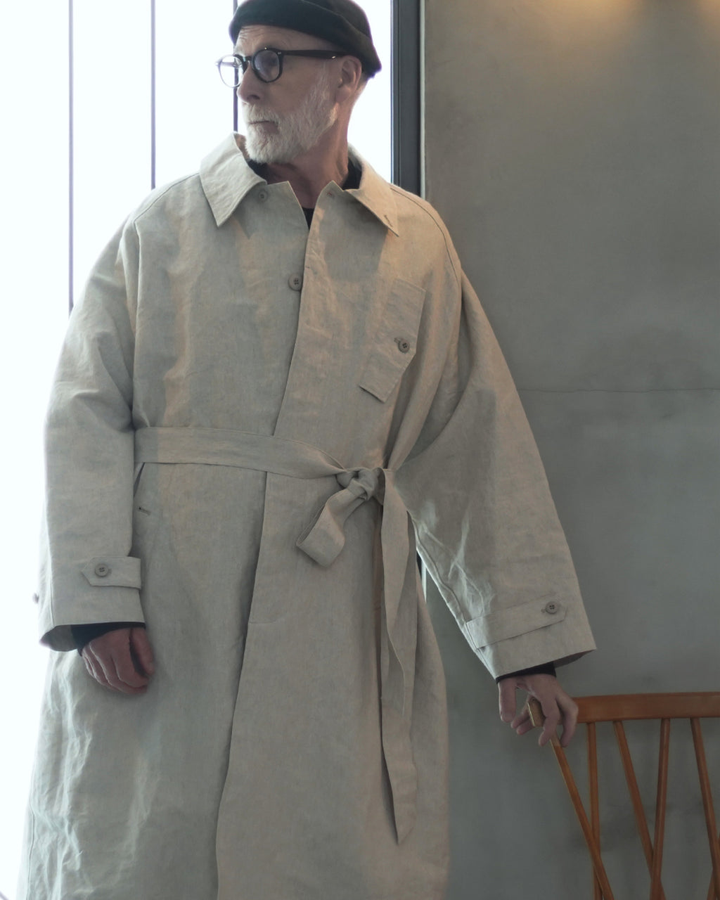 Back Flare A-Line Officer Bal Collar Coat.