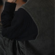 Button Design Crew Neck Vest.