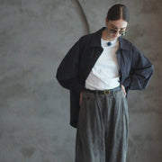 Layered Design Dress Military Shirt.