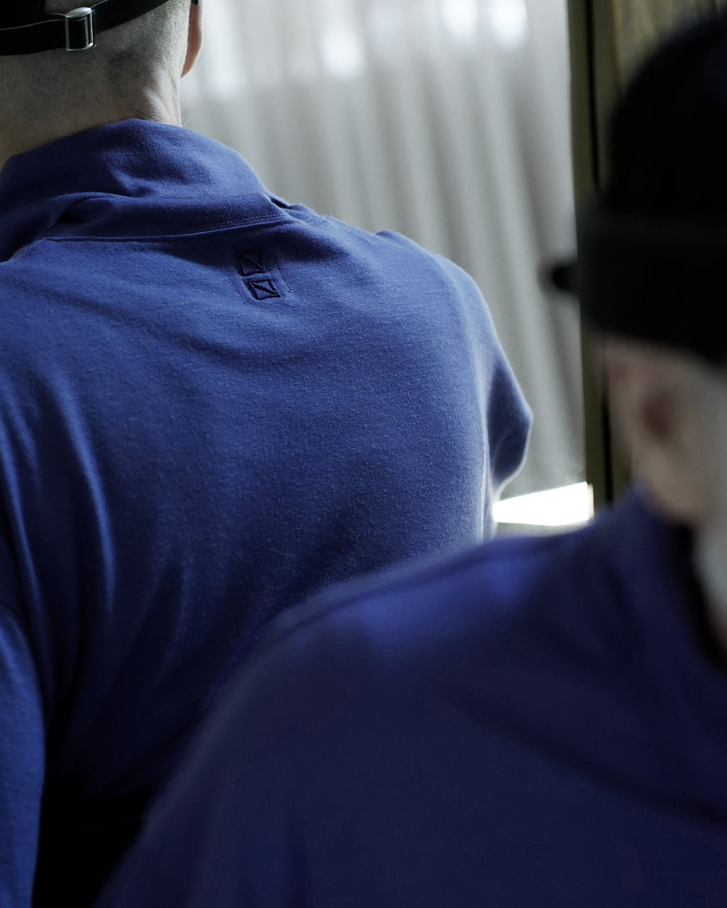 Super100s WOOL Plating Turtleneck L/S Logo TEE <#royal blue>