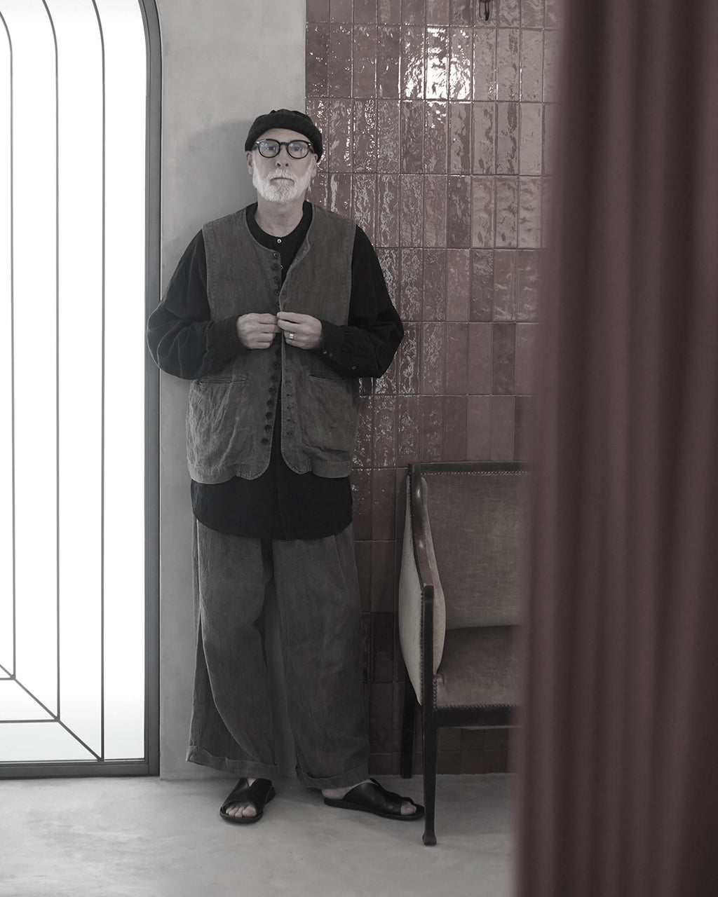 Double Hem Coin Pocket 2Tuck Wide Slacks.