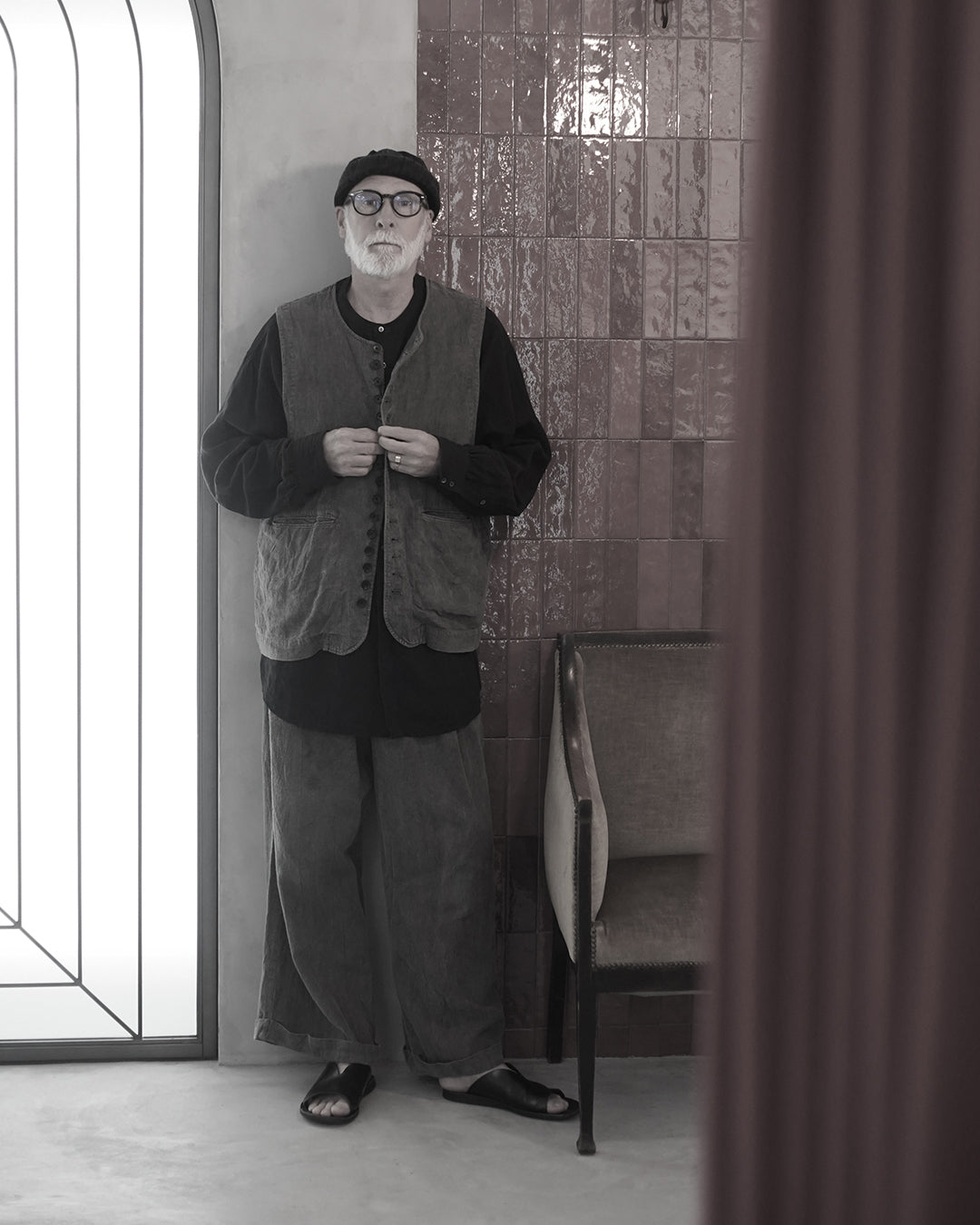 Double Hem Coin Pocket 2Tuck Wide Slacks.