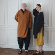 Key Neck Side Slit Long Length Pullover Shirt.