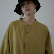 Band Collar Henley Neck Like Atelier Shirt.