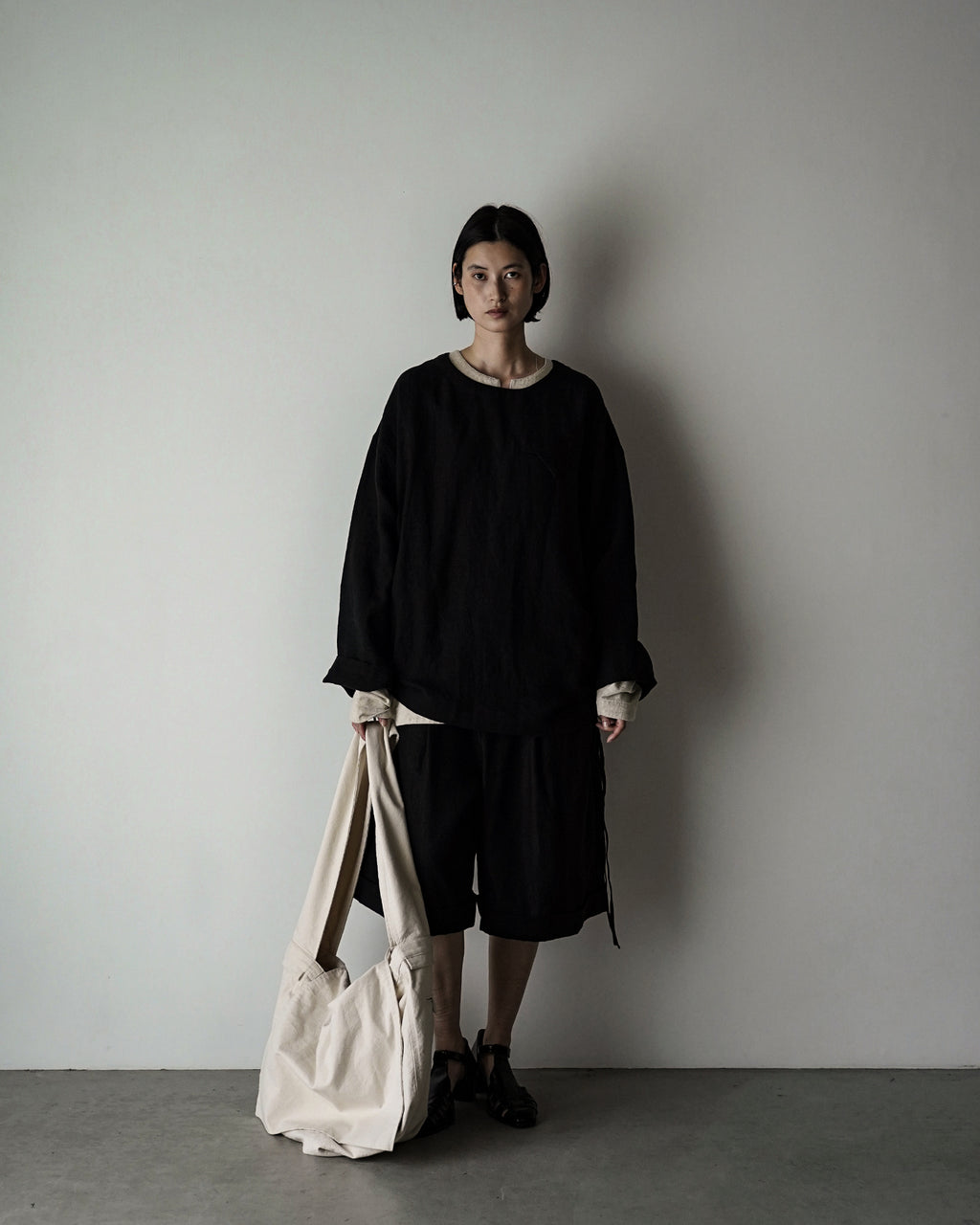 Cotton Canvas News Paper Bag <#ivory>
