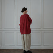Crew Neck LS Tuck Rib Pullover.