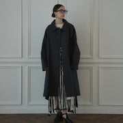 Back Flare A-Line Officer Bal Collar Coat.