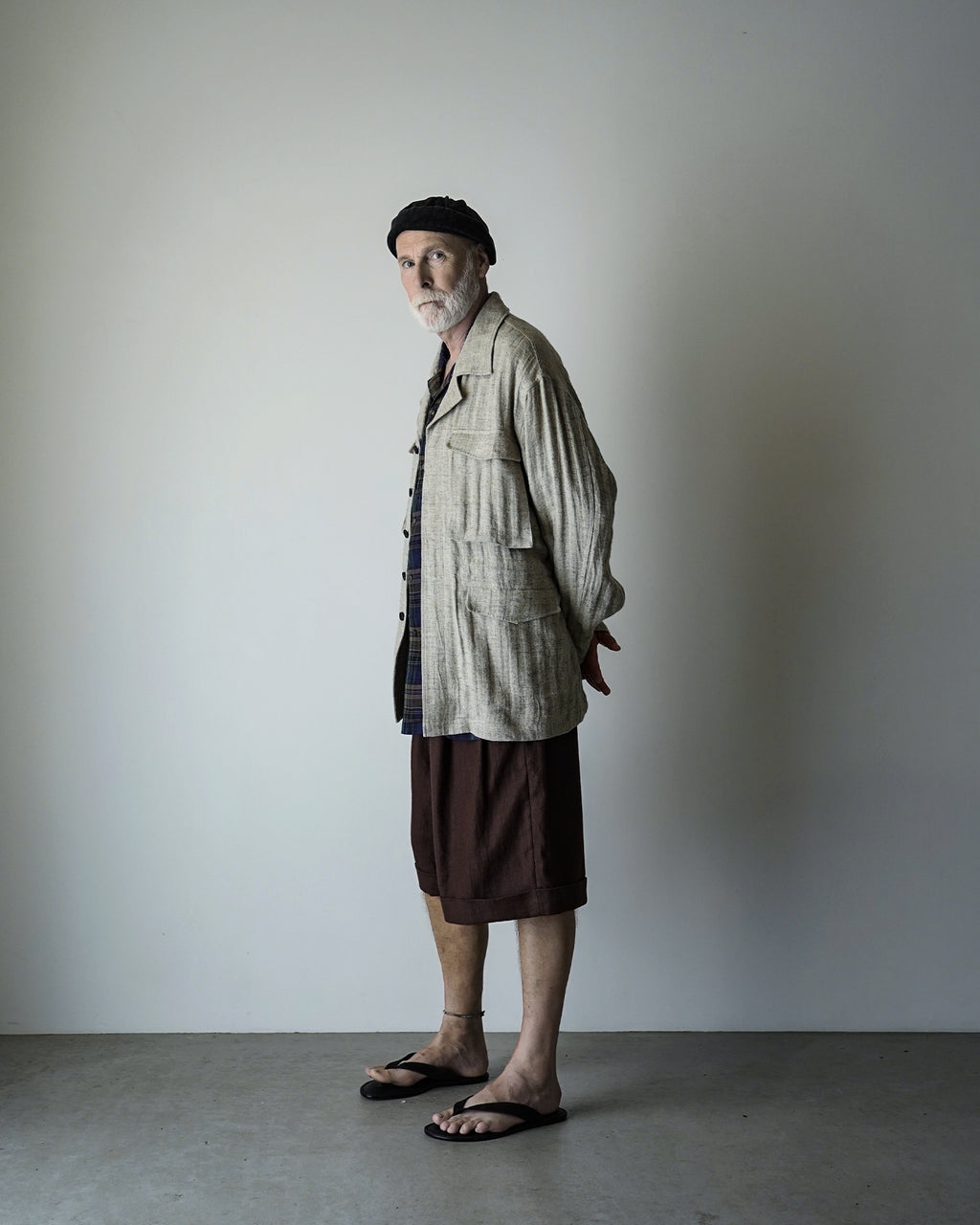 Linen Herringbone M-43 Field Jacket <#heather gray>