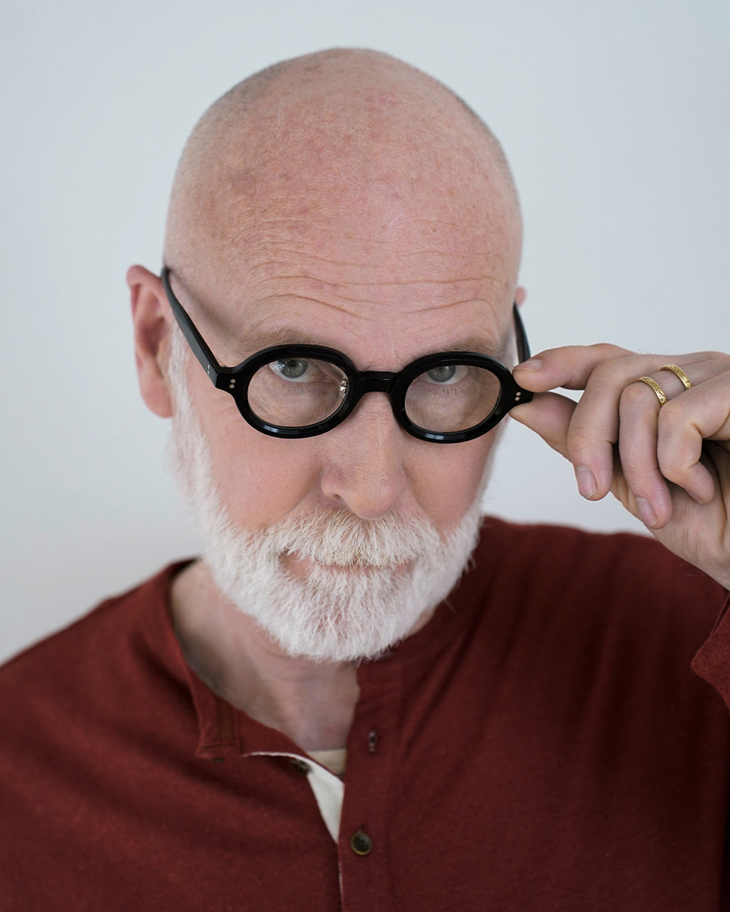 〼〼×Sabae Television Cut Modern Frame Glasses <#black>