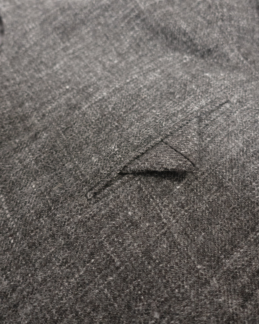 Shetland Wool Linen Crew Neck LS Tuck Rib Pullover <#charcoal>