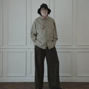Layered Design Dress Military Shirt.