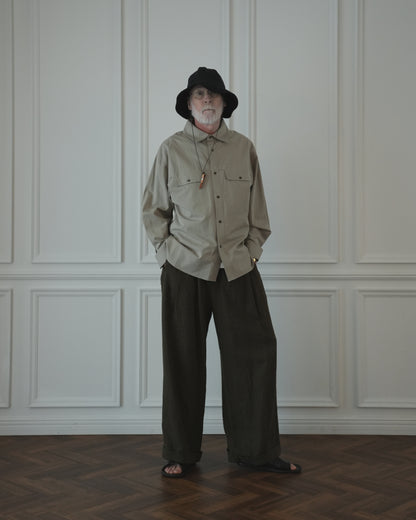 Layered Design Dress Military Shirt.
