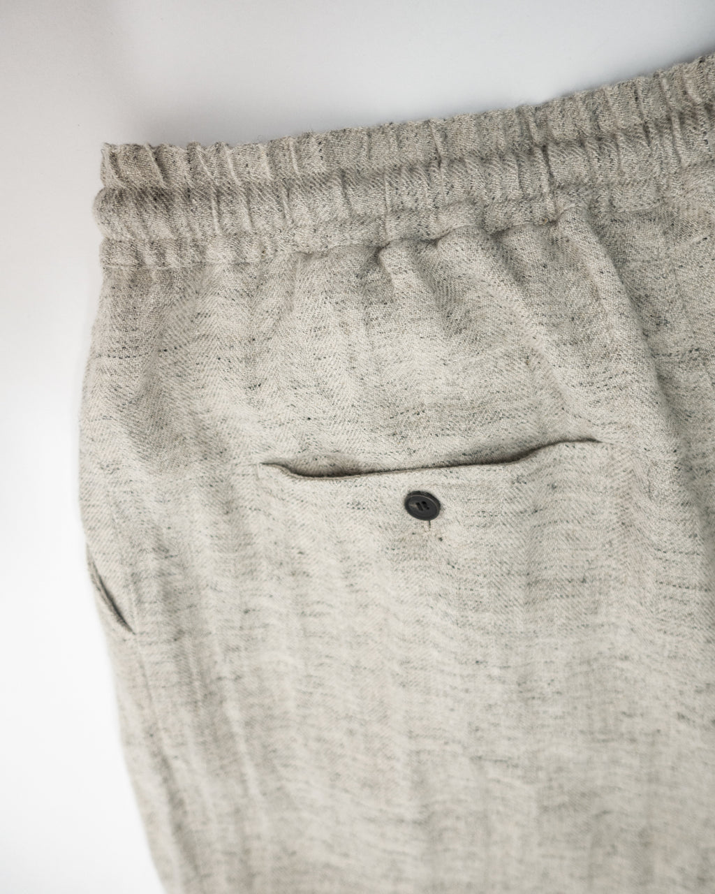 Linen Herringbone Button-Fly Easy Sarouel Pants <#heather gray>