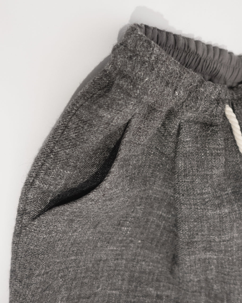 Shetland Wool Linen Rope Belt Easy Sarouel Pants <#charcoal>