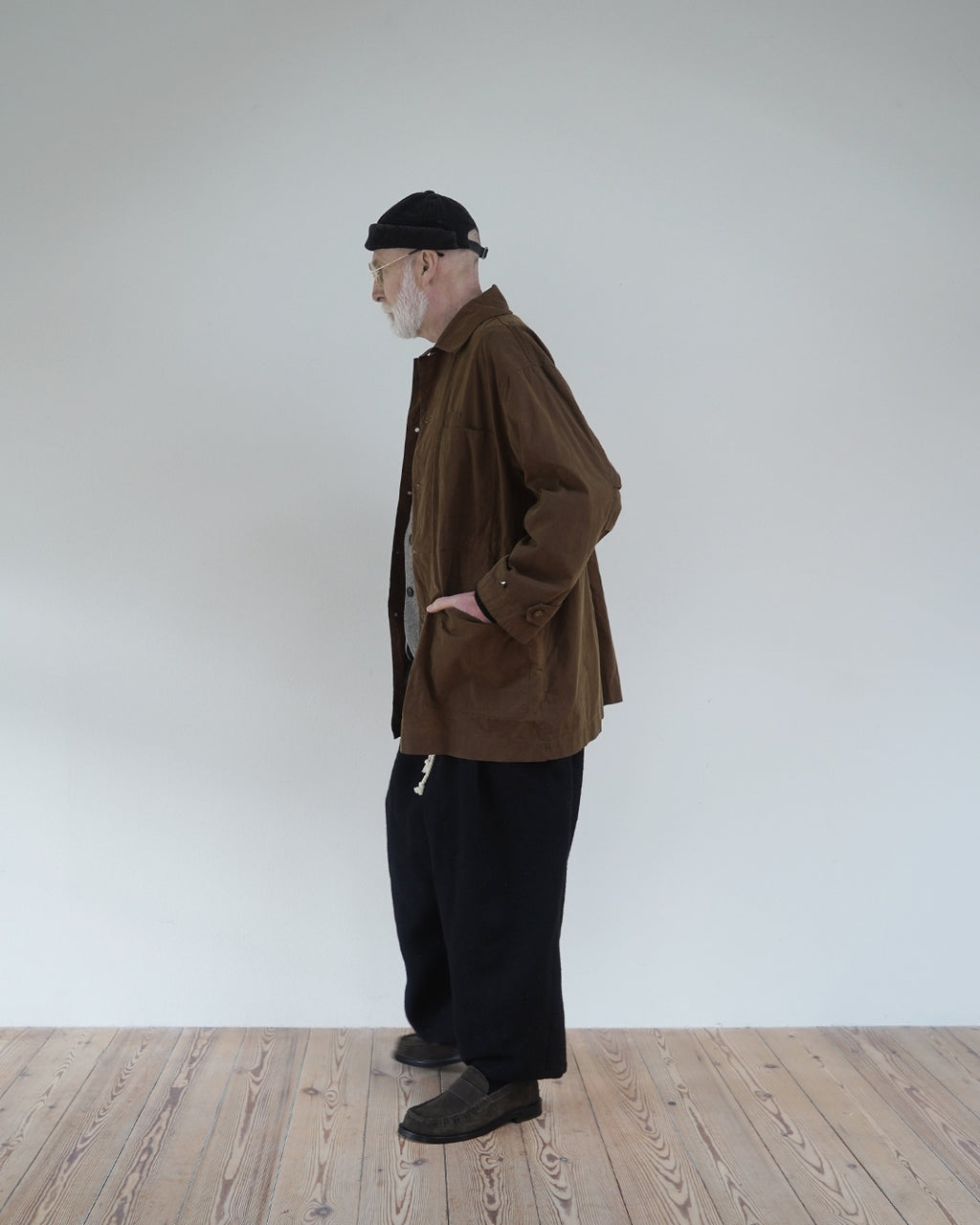 Oiled Wax Washed Moleskin 6-pocket Coverall  <#camel>