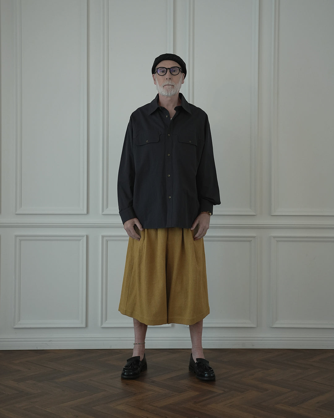 Layered Design Dress Military Shirt.