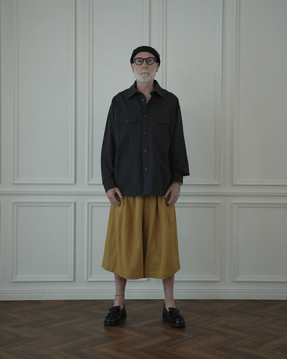 Layered Design Dress Military Shirt.