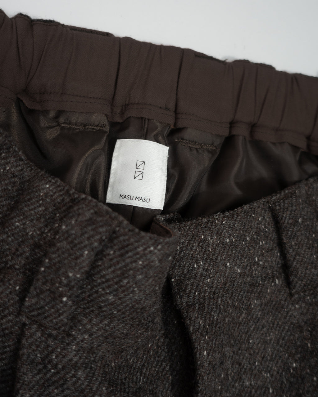 Wool Blend Tweed Double-Knee Painter's Work Pants <#brown>