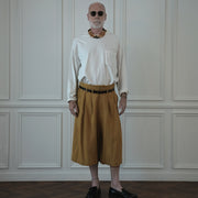 High Waist 2 Tuck Wide Half Trousers.