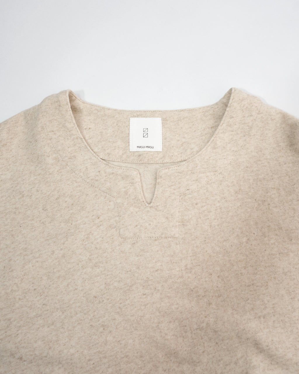 Cotton Linen Hem Round Skipper Half Sleeve Tee <#ivory>
