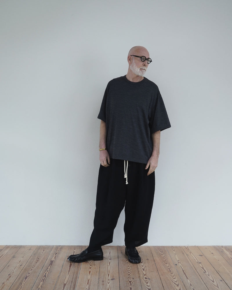 Super100s WOOL Plating Jersey S/S Logo TEE <#heather gray>