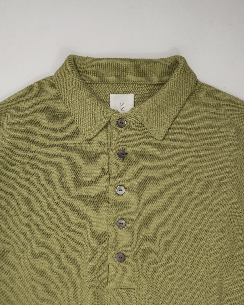 Linen Mid-Gauge Half Sleeve Knit Polo <#yellow>