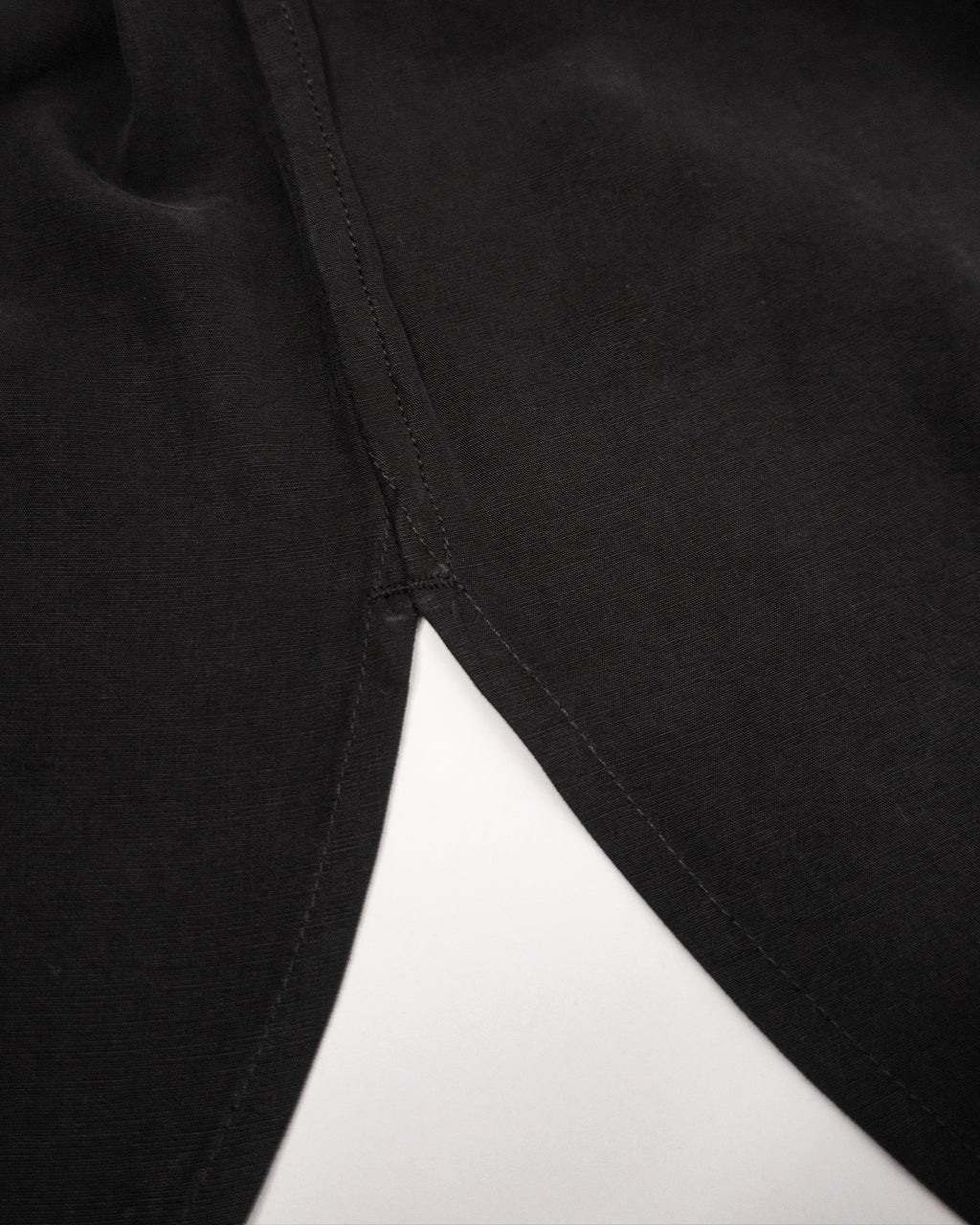 Linen-Tencel Double Pocket Regular Collar Over Shirt <#black>