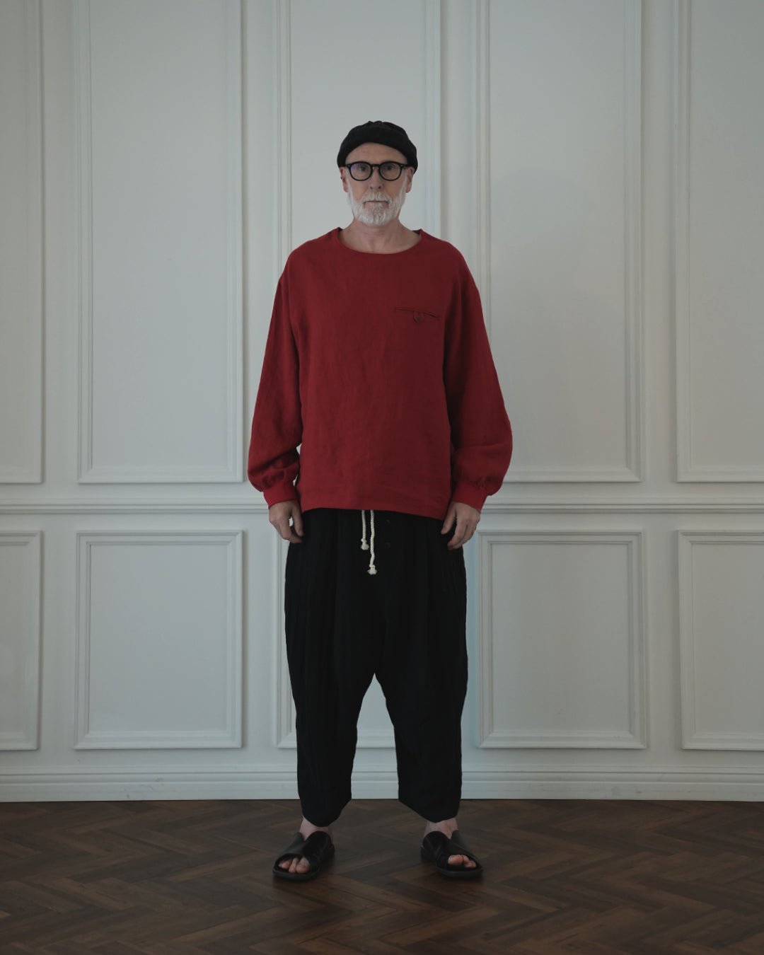 Crew Neck LS Tuck Rib Pullover.