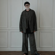 Back-Open Peak Lapel Double-Breasted Over Jacket.