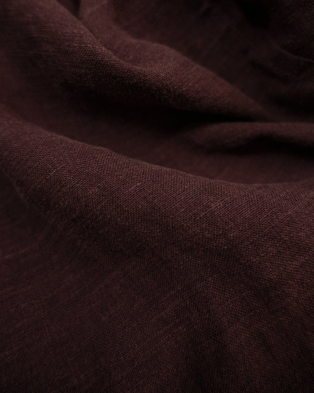 French Linen Back Belt 3Tuck Wide Straight Trousers <#burgundy>