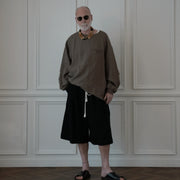 Crew Neck LS Tuck Rib Pullover.