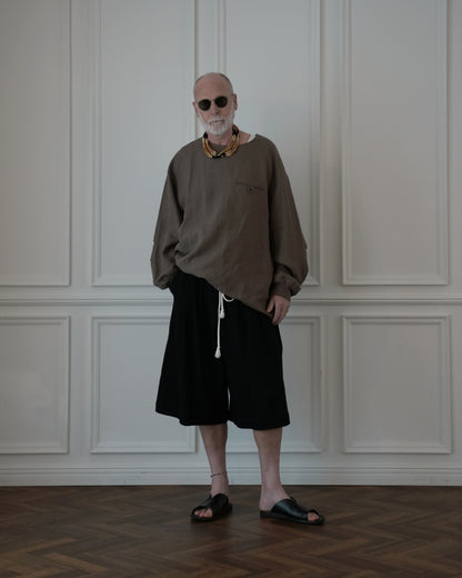 Crew Neck LS Tuck Rib Pullover.