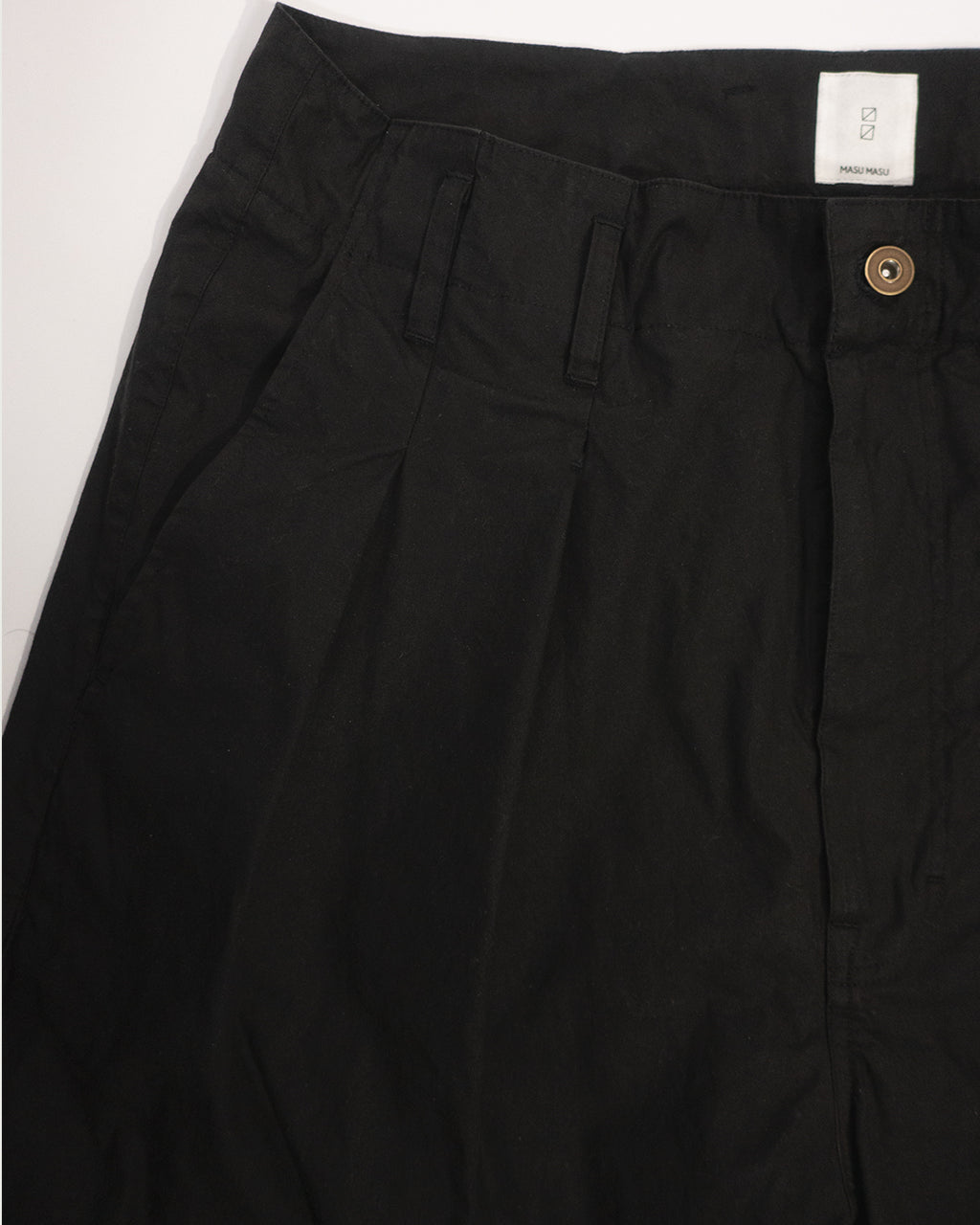 Oiled Wax Washed Moleskin Wide Baggy Pants <#black>