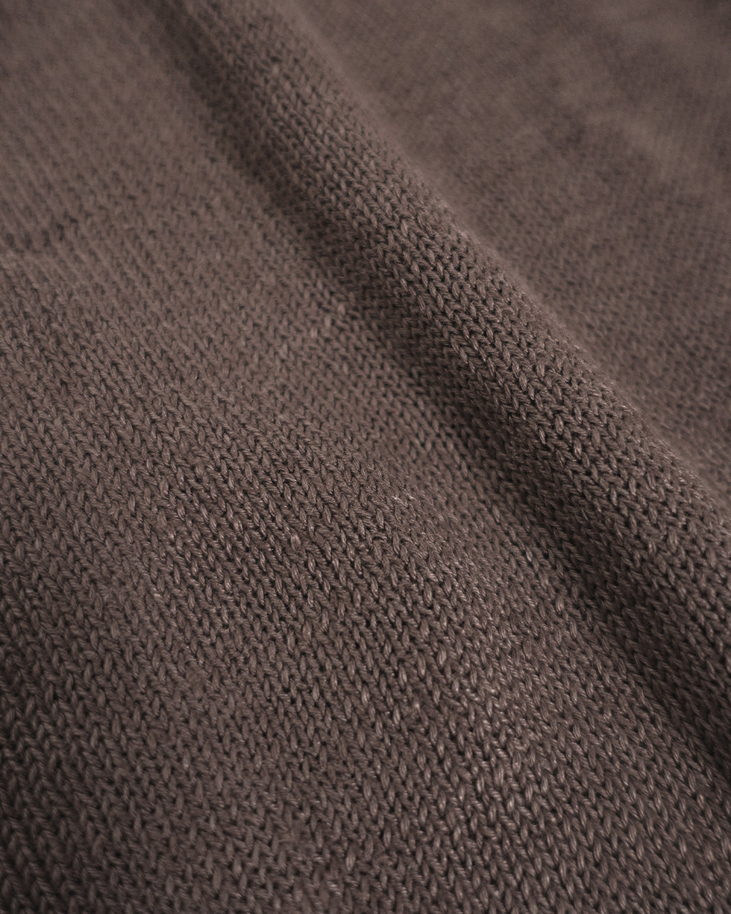 Linen Mid-Gauge Henley Neck Knit Pullover <#brown>