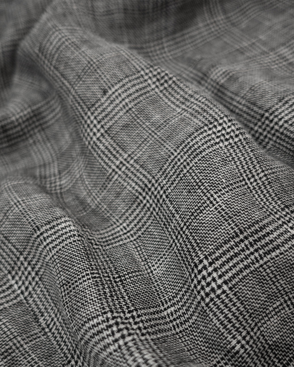 Glen Check Linen Back Belt Button Design V-Neck Vest <#glen check>