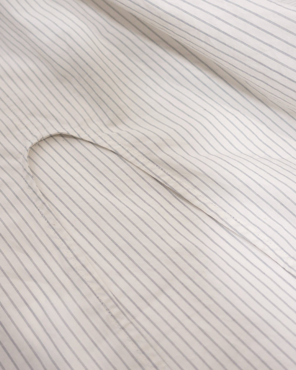 Cotton Typewriter Round Slit Long Officer Shirt <#ivory stripe>