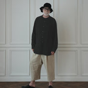 Band Collar Henley Neck Like Atelier Shirt.