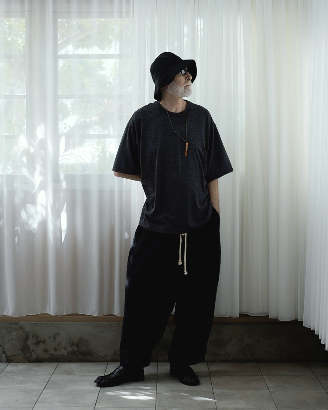 Super100s WOOL Plating Jersey S/S Logo TEE <#heather gray&gt