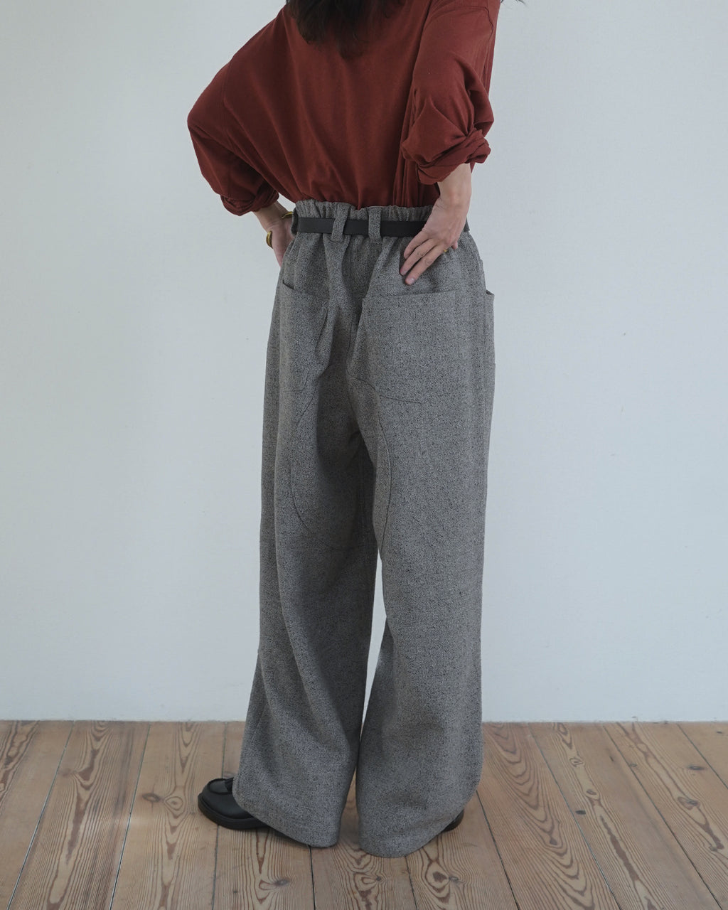 Wool Blend Tweed Double-Knee Painter's Work Pants <#greige>