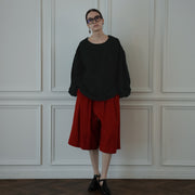 Crew Neck LS Tuck Rib Pullover.