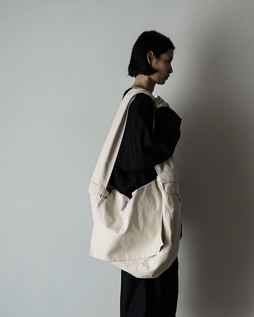 Cotton Canvas News Paper Bag <#ivory>