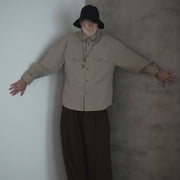 Layered Design Dress Military Shirt.