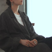 Back-Open Peak Lapel Double-Breasted Over Jacket.