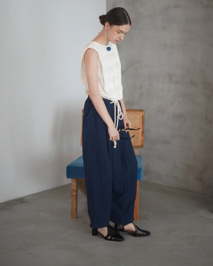Ankle Length Easy Sarouel Pants〈 000011-14 〉