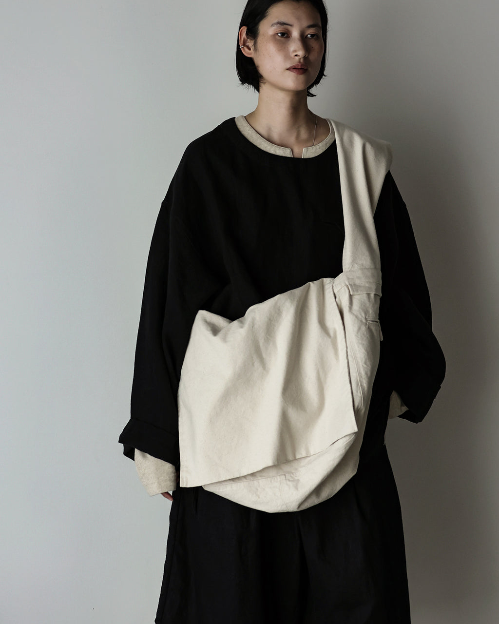 Cotton Canvas News Paper Bag <#ivory>