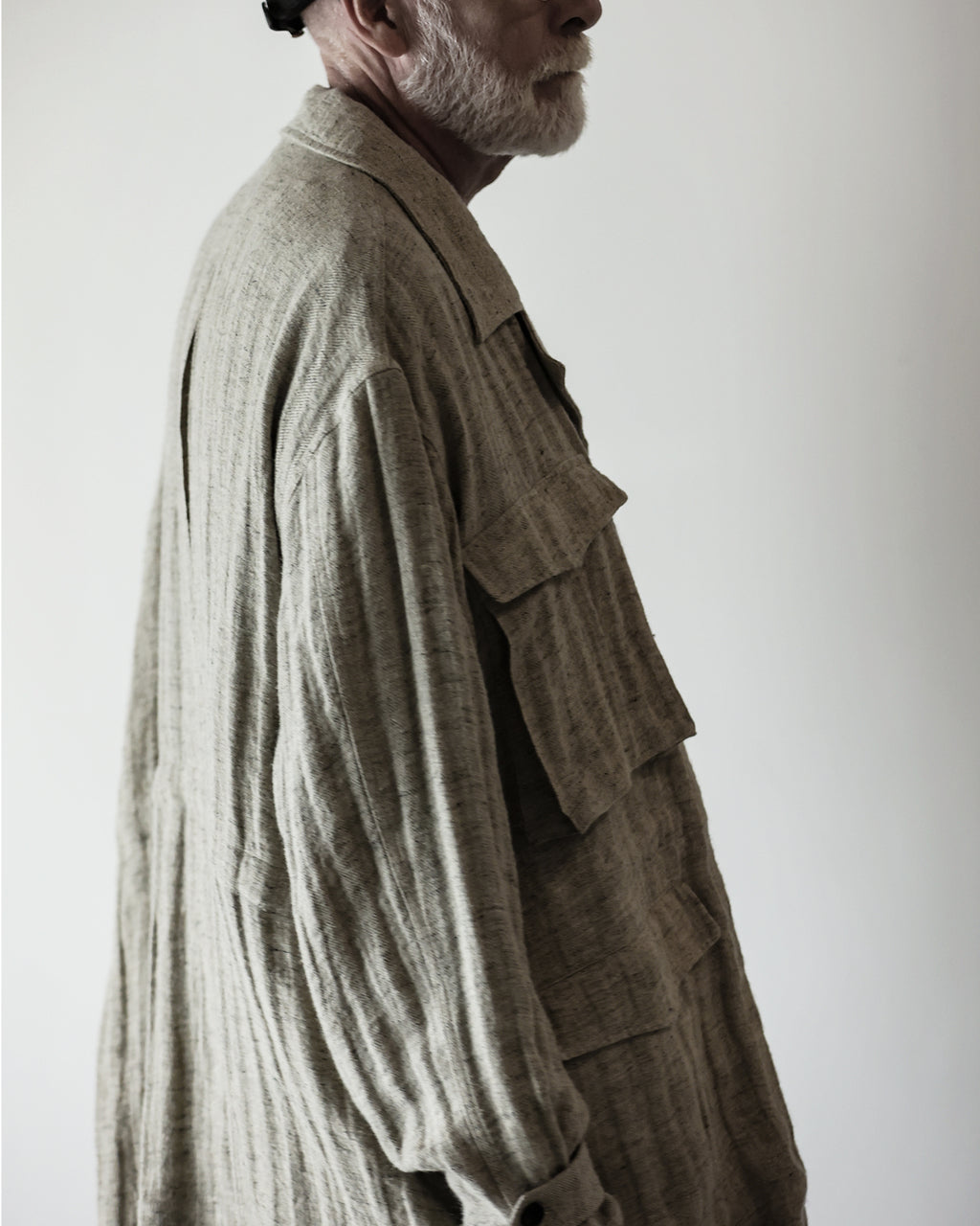 Linen Herringbone M-43 Field Jacket <#heather gray>